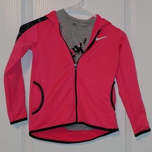 Zipup Nike sweater with Under Armour tee
